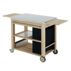 Chariot Desserte Mobilot ENO Pour Plancha Gaz Ou électrique -Jardin Meubles Boutique eno mobilot chariot bois et inox 1