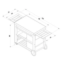 Chariot Desserte Mobilot ENO Pour Plancha Gaz Ou électrique -Jardin Meubles Boutique eno mobilot chariot bois et inox 5