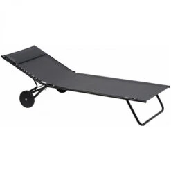 Lit Bain De Soleil LAFUMA Miami - Obsidian -Jardin Meubles Boutique lfm2720 6897 lit bain soleil lafuma miami noir plie