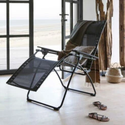 Fauteuil Relax Pliant LAFUMA Evolution Batyline Duo - Obsidian -Jardin Meubles Boutique lfm2767 fauteuil relax pliant lafuma evolution ambiance 2