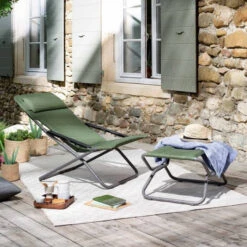 Bain De Soleil LAFUMA Transabed BeComfort - Olive -Jardin Meubles Boutique lfm2829.9548 bain soleil lafuma transabed becomfort olive ambiance