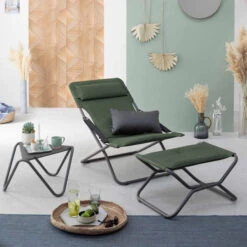 Bain De Soleil LAFUMA Transabed BeComfort - Olive -Jardin Meubles Boutique lfm2829.9548 bain soleil lafuma transabed becomfort olive ambiance interieur